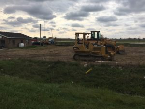 Site ground prep work underway for the new building at Alt Oil Company in Coopersville, MI.