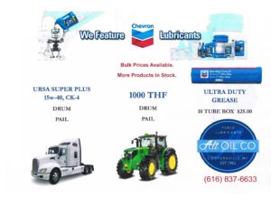 Chevron, Grand Raids, Lubes, Lubricants, West Michigan, Farming, Tractors, Agriculture, Alt Oil Co, motor oil, grease, THF