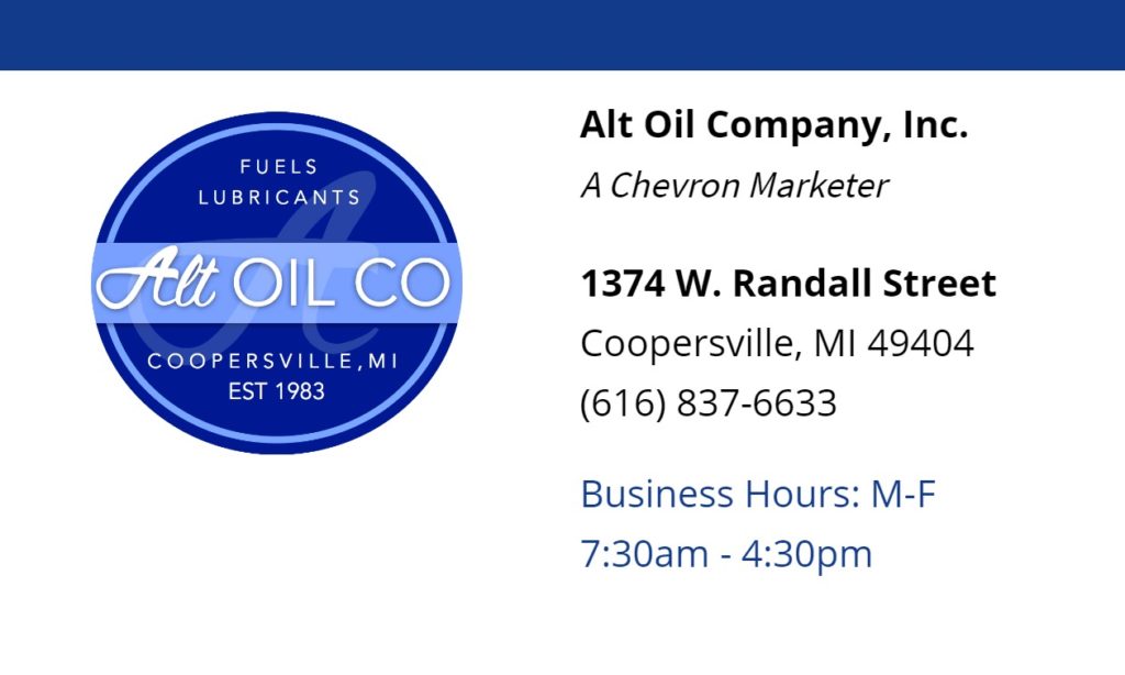 Alt Oil Company, Cooperville's premium oil and lubricants distributor!